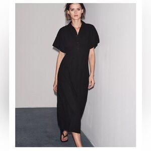 NEW Zara Elegant Basic Black Women's Dress Organic Cotton